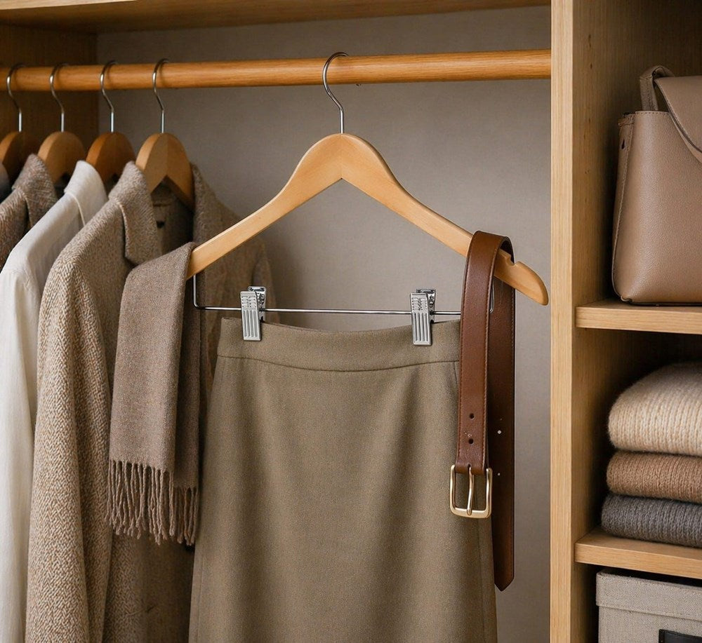 Wooden Hanger with Clips Set (3 Pcs) | Full House Lebanon