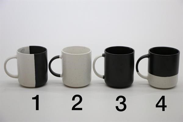 Black & White Porcelain Mugs - 4 | Full House Lebanon