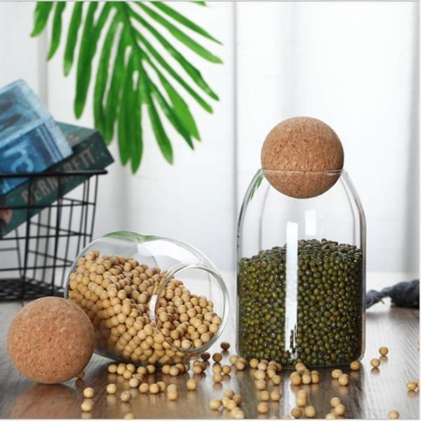 Glass Jar Set with Cork Ball Lid (3 Pcs) | Full House Lebanon