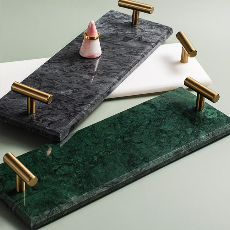 Marble Tray with Gold Handles | Full House Lebanon