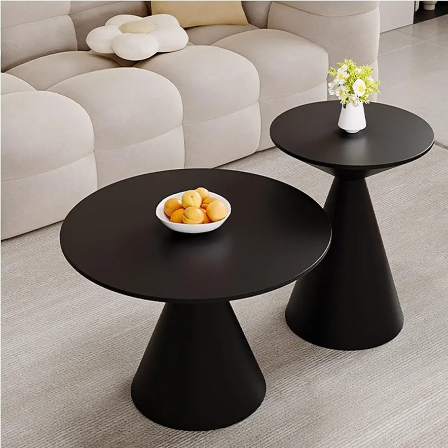Round Side Table Set (2 Pcs) - Black | Full House Lebanon