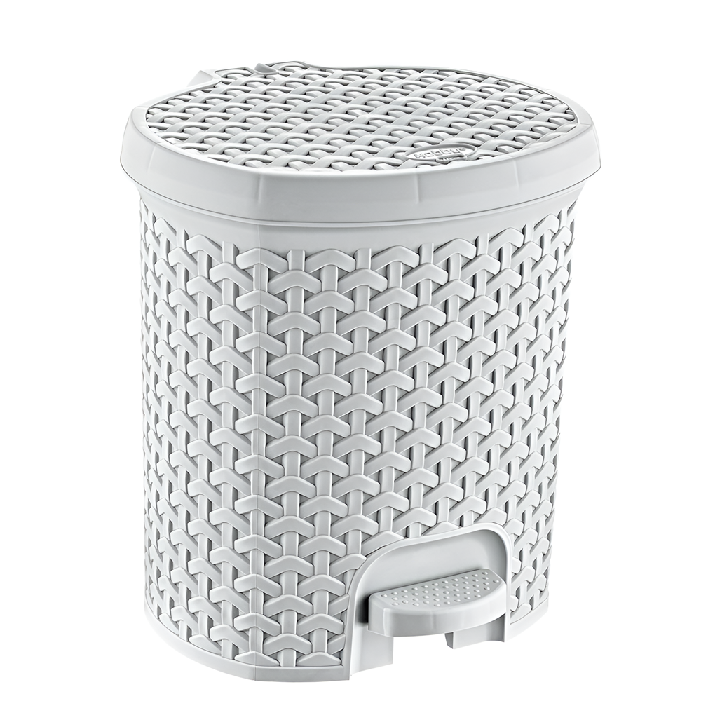 Rattan Trash Bin - 21 L, Grey | Full House Lebanon