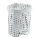 Rattan Trash Bin - 21 L, Grey | Full House Lebanon