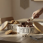 Porcelain Snack Storage Jar with Bamboo Lid | Full House Lebanon