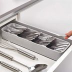 Plastic Compact Cutlery Organizer - 9 compartments, White | Full House Lebanon