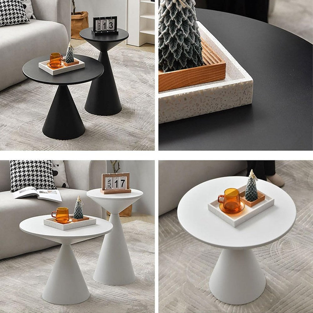 Round Side Table Set (2 Pcs) - White | Full House Lebanon