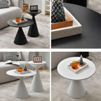 Round Side Table Set (2 Pcs) - White | Full House Lebanon