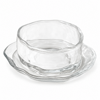 Glass Dessert Bowl & Saucer Set – 12 Pieces