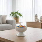 White Porcelain Pedestal Bowl | Full House Lebanon