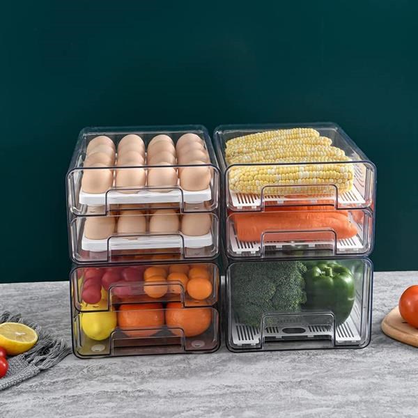 Acrylic Drawer Fridge Organizer - 1 LAYER WITH DRAINER | Full House Lebanon