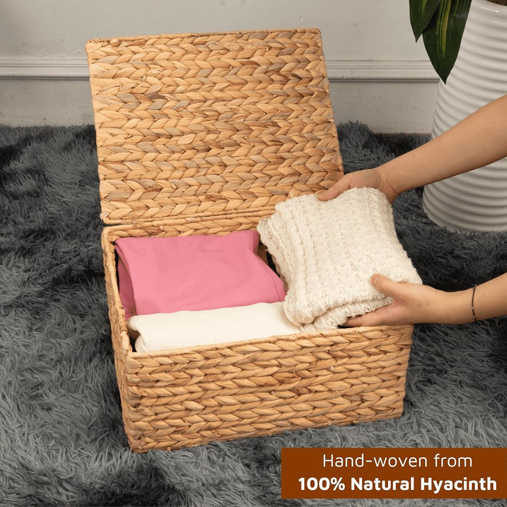 Rectangular Handwoven Seagrass Storage Box Set (3 Pcs) | Full House Lebanon