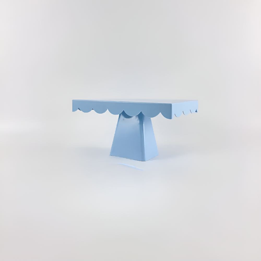 Rectangular  Cake Stand with Scalloped Edge