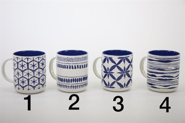 White & Blue Porcelain Mugs - 2 | Full House Lebanon