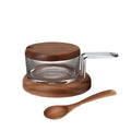 Glass Condiment Pot with Wooden Lid | Full House Lebanon