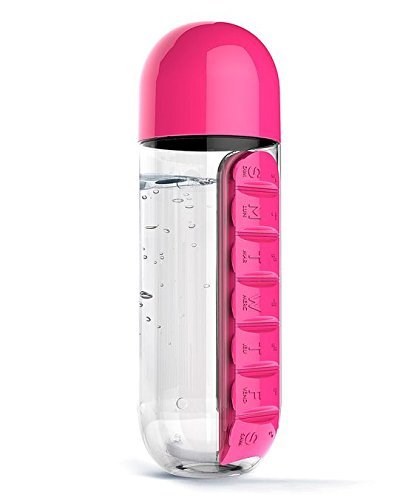 Pill Organizer Water Bottle - Black | Full House Lebanon