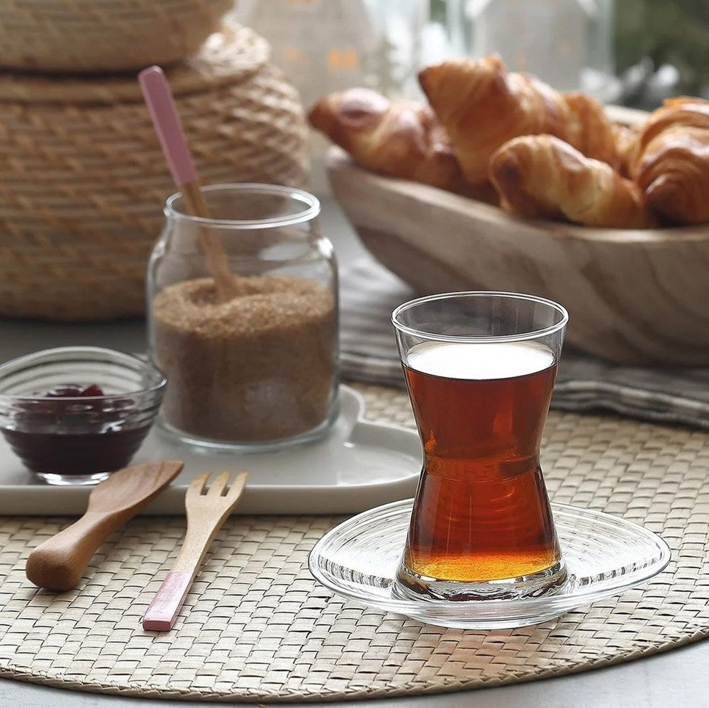 DERIN Glass Tea Cup /Saucer Set (Half a Dozen) - Saucer | Full House Lebanon