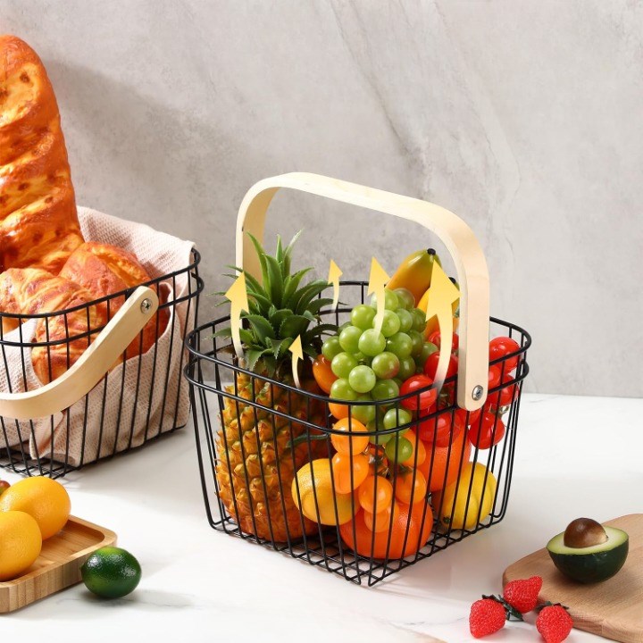 Square Wire Metal Basket - Light Grey | Full House Lebanon