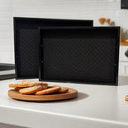 Rectangular Wooden Serving Tray Set (2 Pcs) - Cream | Full House Lebanon