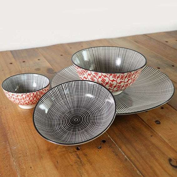 Black & Red Porcelain Dinnerware - Bowl | Full House Lebanon