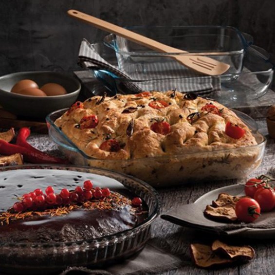Borcam Fluted Oven-safe Round Tray - 32 CM | Full House Lebanon
