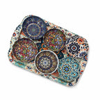 Rectangular Printed Serving Tray with 6 Bowls