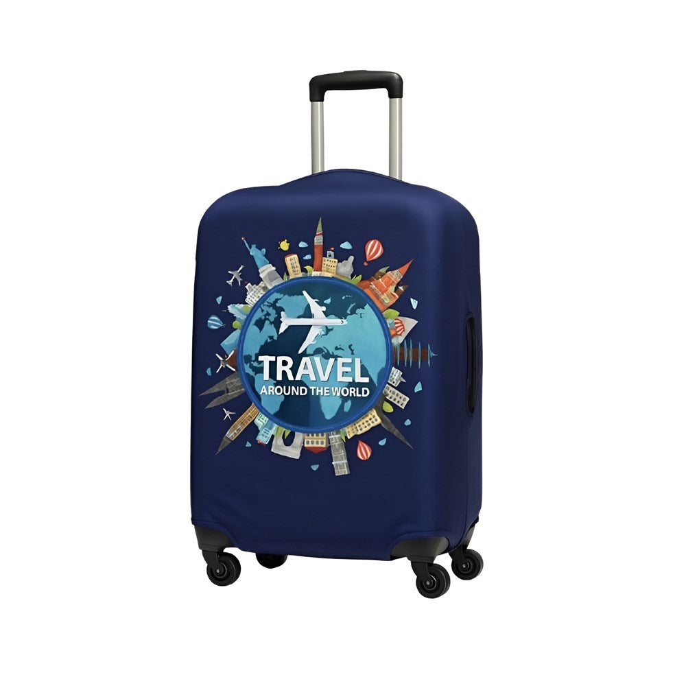 Travel-themed Elastic  Suitcase Protective Cover