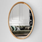 Oval Wall Mirror with Wooden Frame | Full House Lebanon