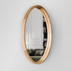 Oval Wall Mirror with Wooden Frame | Full House Lebanon