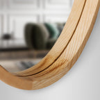 Oval Wall Mirror with Wooden Frame | Full House Lebanon