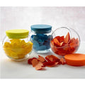 Glass Jar with Silicone Lid - 420 cc, Orange | Full House Lebanon