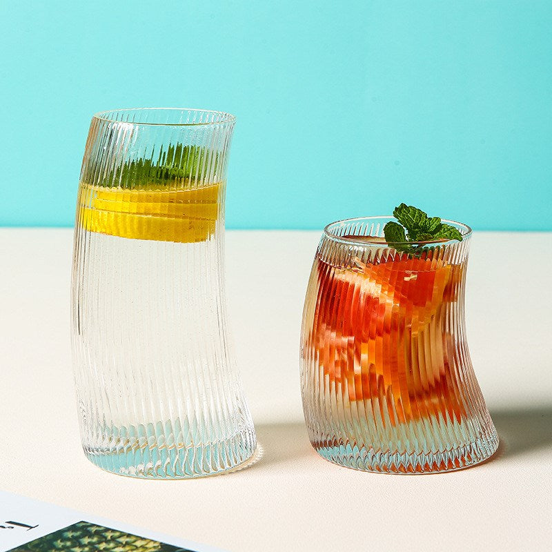 Ribbed Glass Cups Set (4 Pcs) - Get 8 Pcs from each | Full House Lebanon