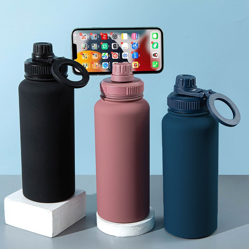 Stainless Steel Insulated Bottle with Magnetic Phone Holder - Light Pink | Full House Lebanon