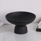 Matte Black Pedestal Decorative Bowl | Full House Lebanon
