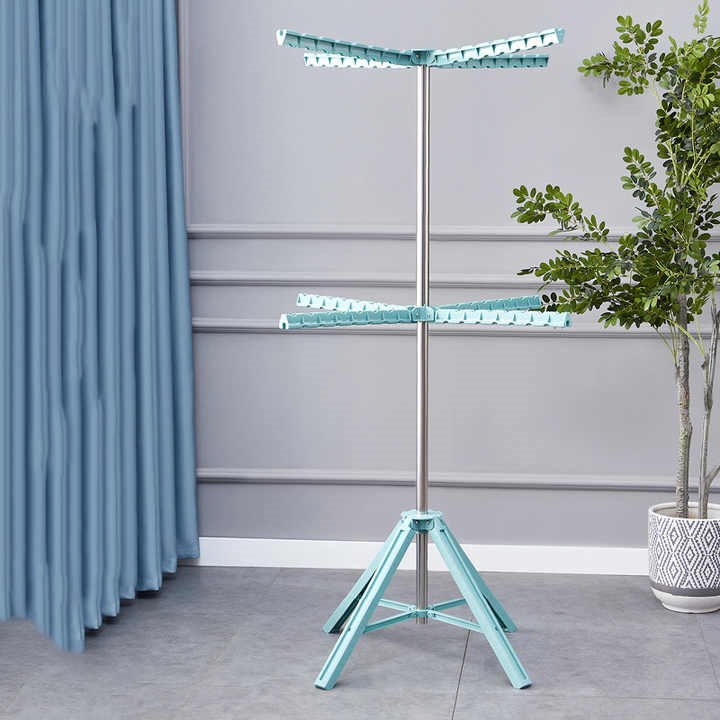 2-Layer Folding Clothes Rail Drying Stand - Aqua | Full House Lebanon