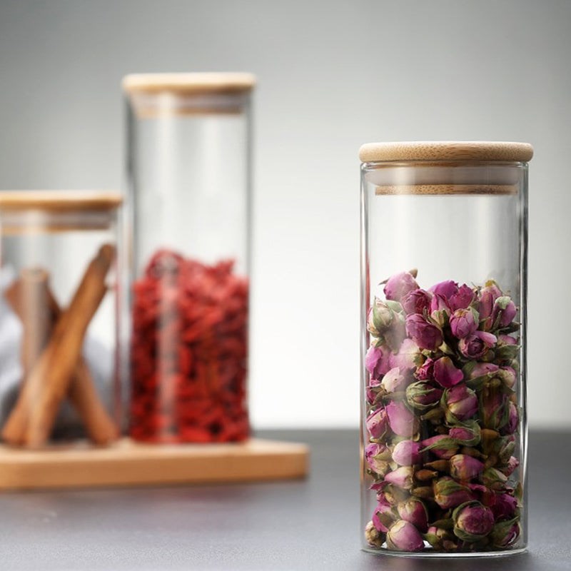 Glass Jar with Bamboo Lid - Medium | Full House Lebanon