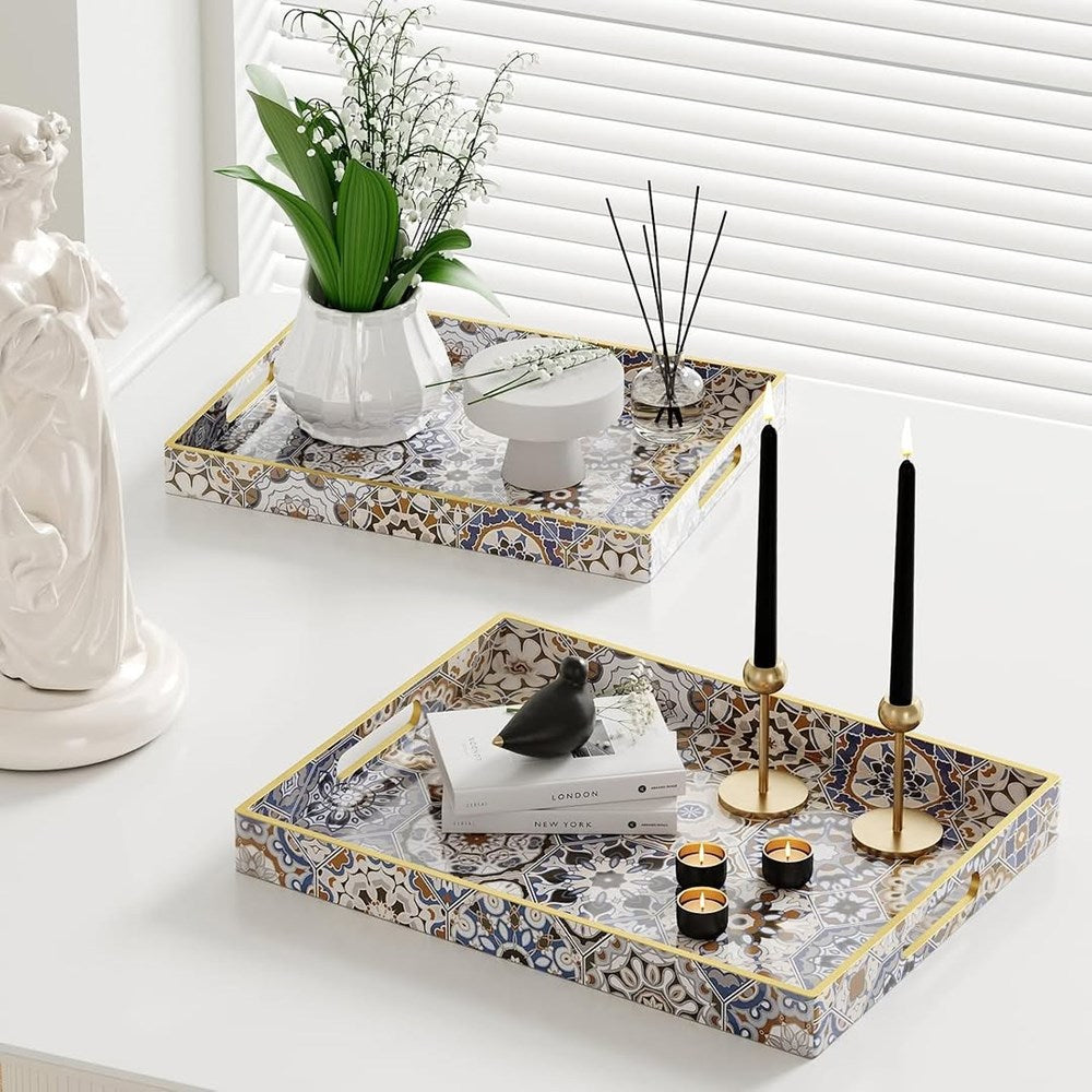Decorative Serving Tray Set (2 Pcs) - 3 | Full House Lebanon