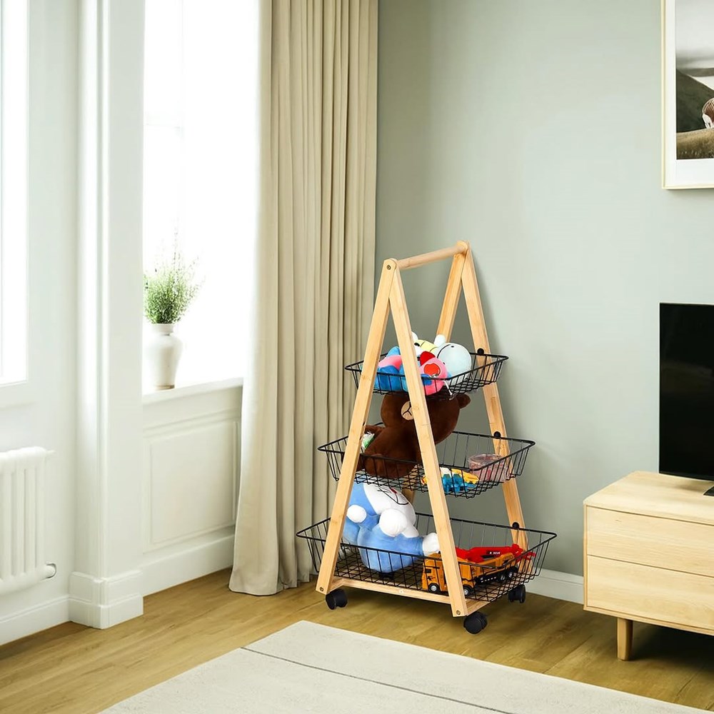 3 -Tier Rolling Storage Basket | Full House Lebanon
