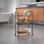 3 Tier Metal Storage Cart - White | Full House Lebanon