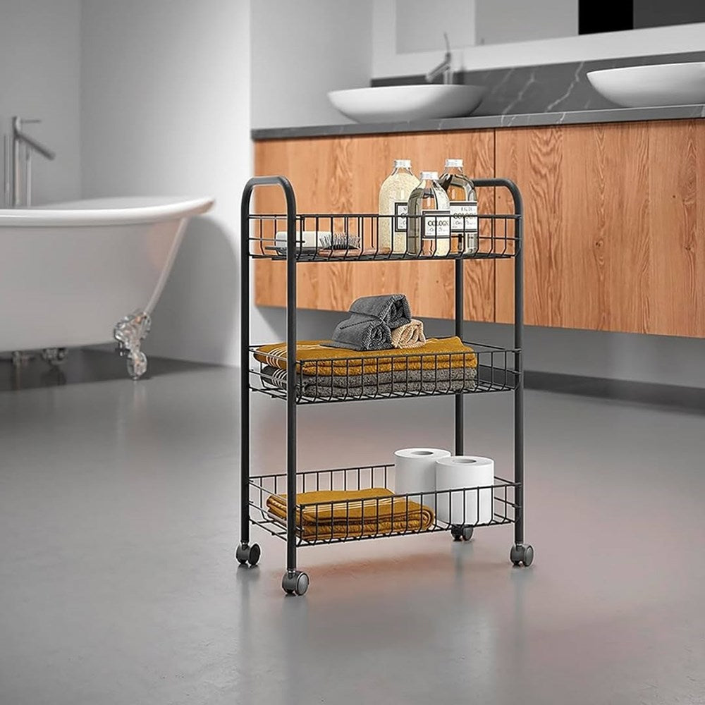 3 Tier Metal Storage Cart - White | Full House Lebanon