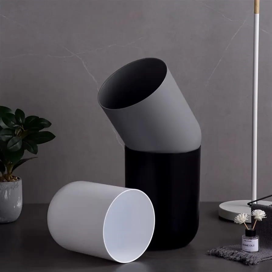 Plastic Waste Bin Set (2 Pcs) - Black | Full House Lebanon