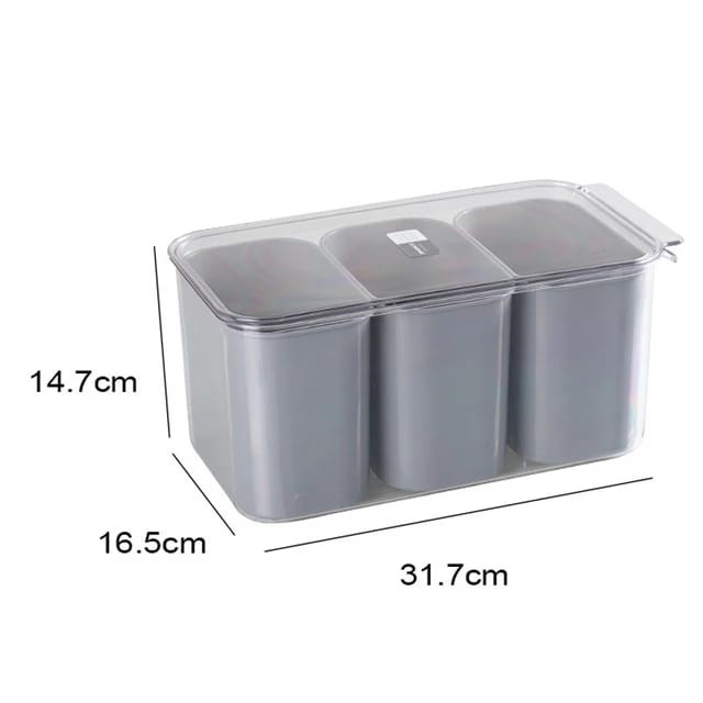 3-Compartments Acrylic Fridge Container | Full House Lebanon