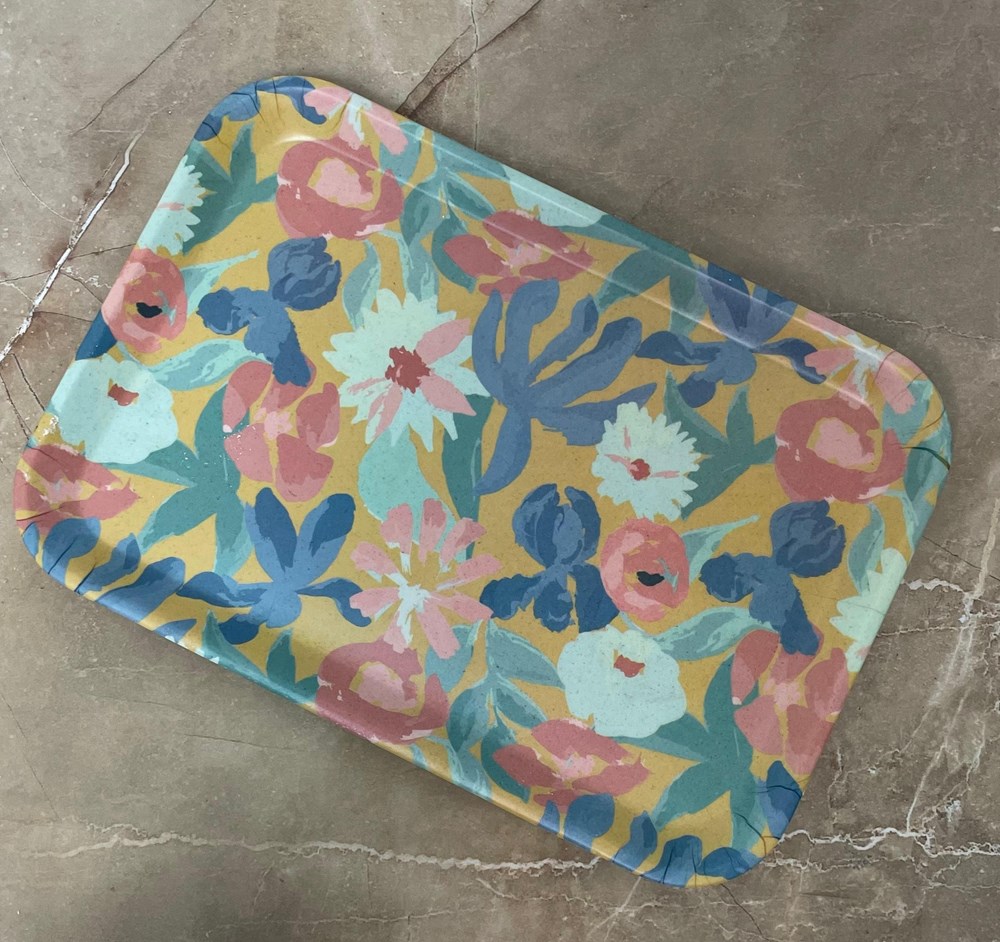 Exotic Floral Bamboo Fiber Tray - Get 2 pcs round | Full House Lebanon