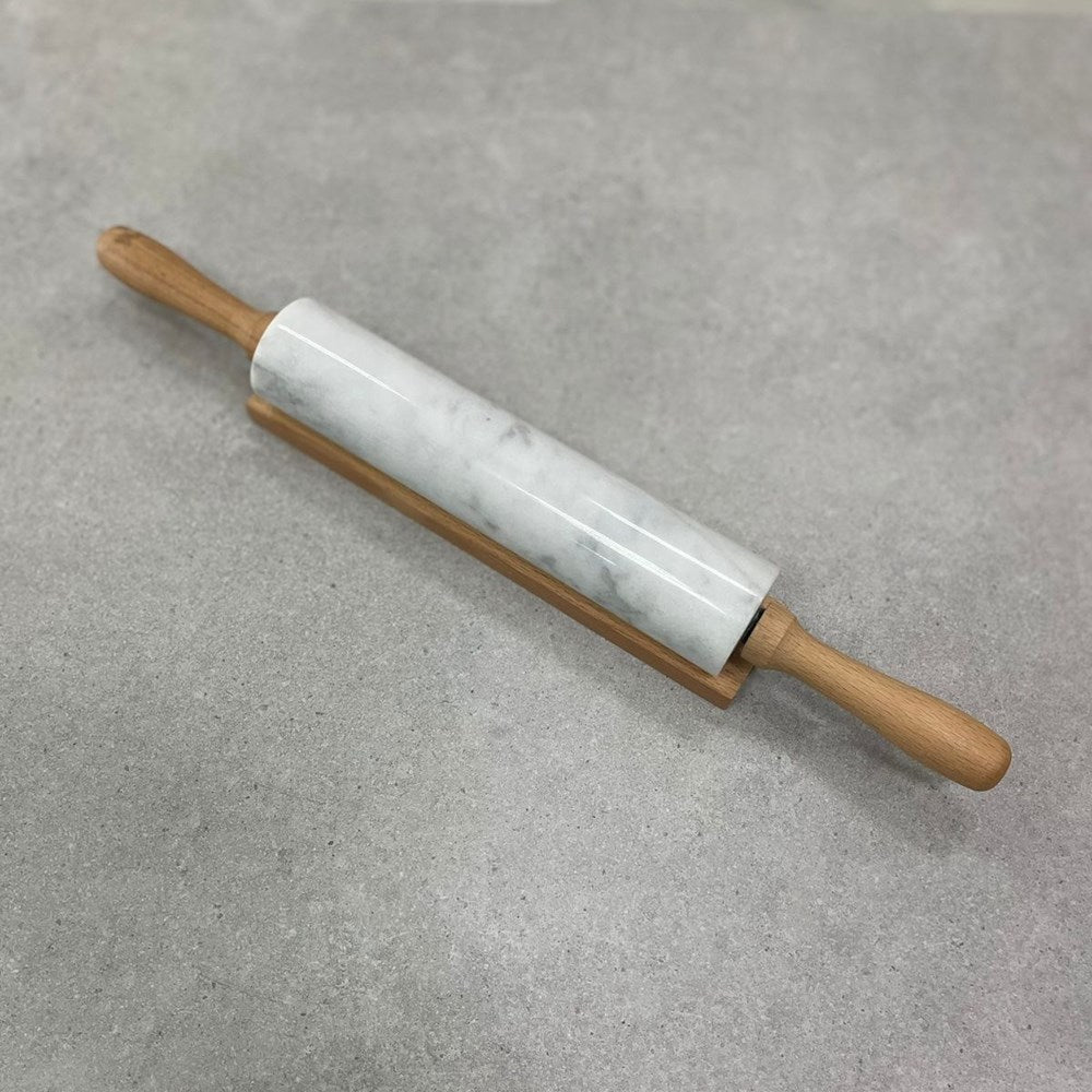 Marble Rolling Pins with a Wooden Base - Small, Grey | Full House Lebanon
