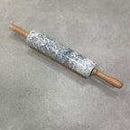 Marble Rolling Pins with a Wooden Base - Small, Light Grey | Full House Lebanon