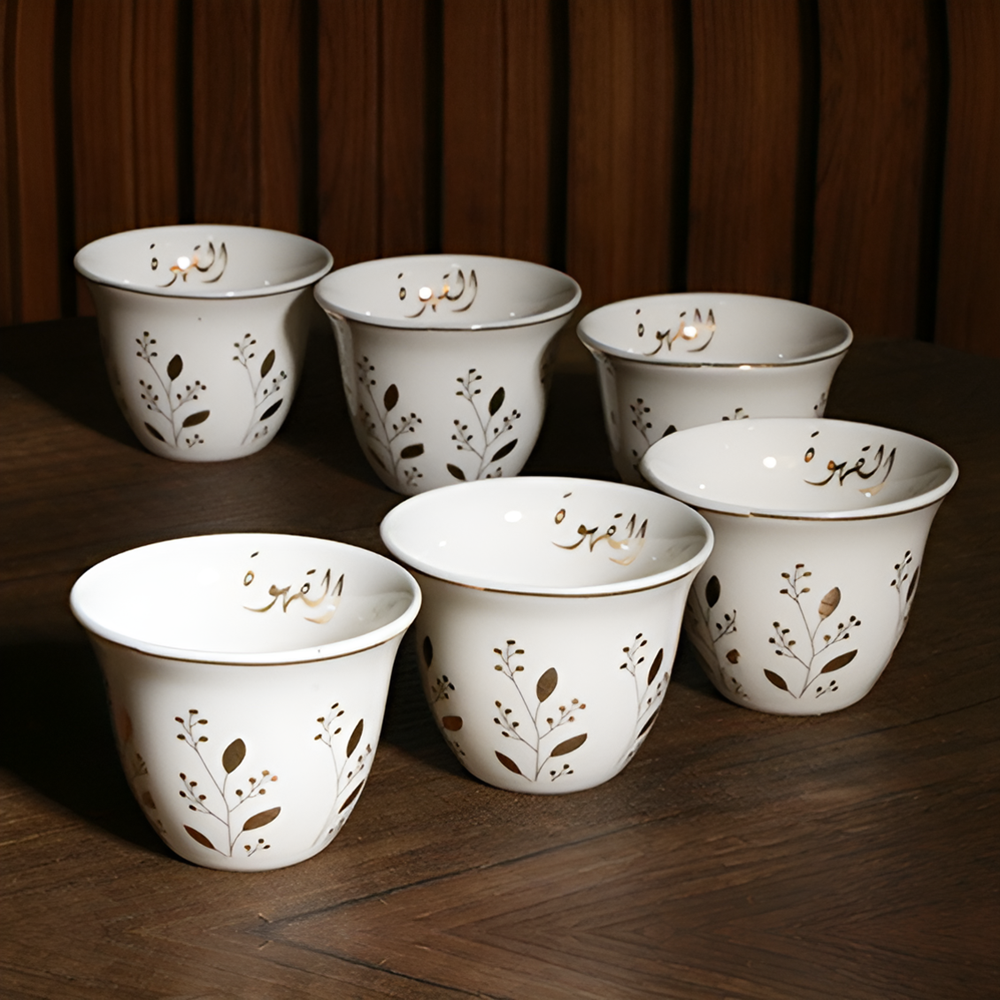 La Table Élégante Shaffeh Coffee Cup (Half a Dozen) - Helwe walaw Mora | Full House Lebanon