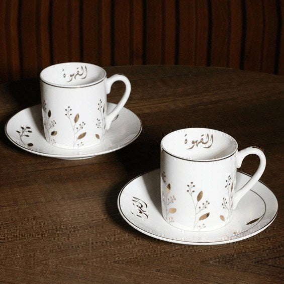 La Table Élégante Coffee Cup (Half a Dozen) - Rose Gold Flower | Full House Lebanon