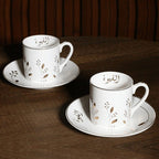 La Table Élégante Coffee Cup (Half a Dozen) - Rose Gold Flower | Full House Lebanon