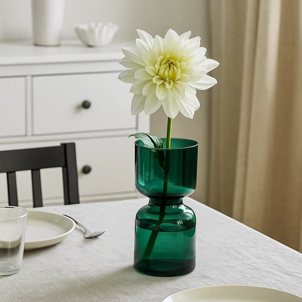 Hourglass Shaped Glass Vase | Full House Lebanon