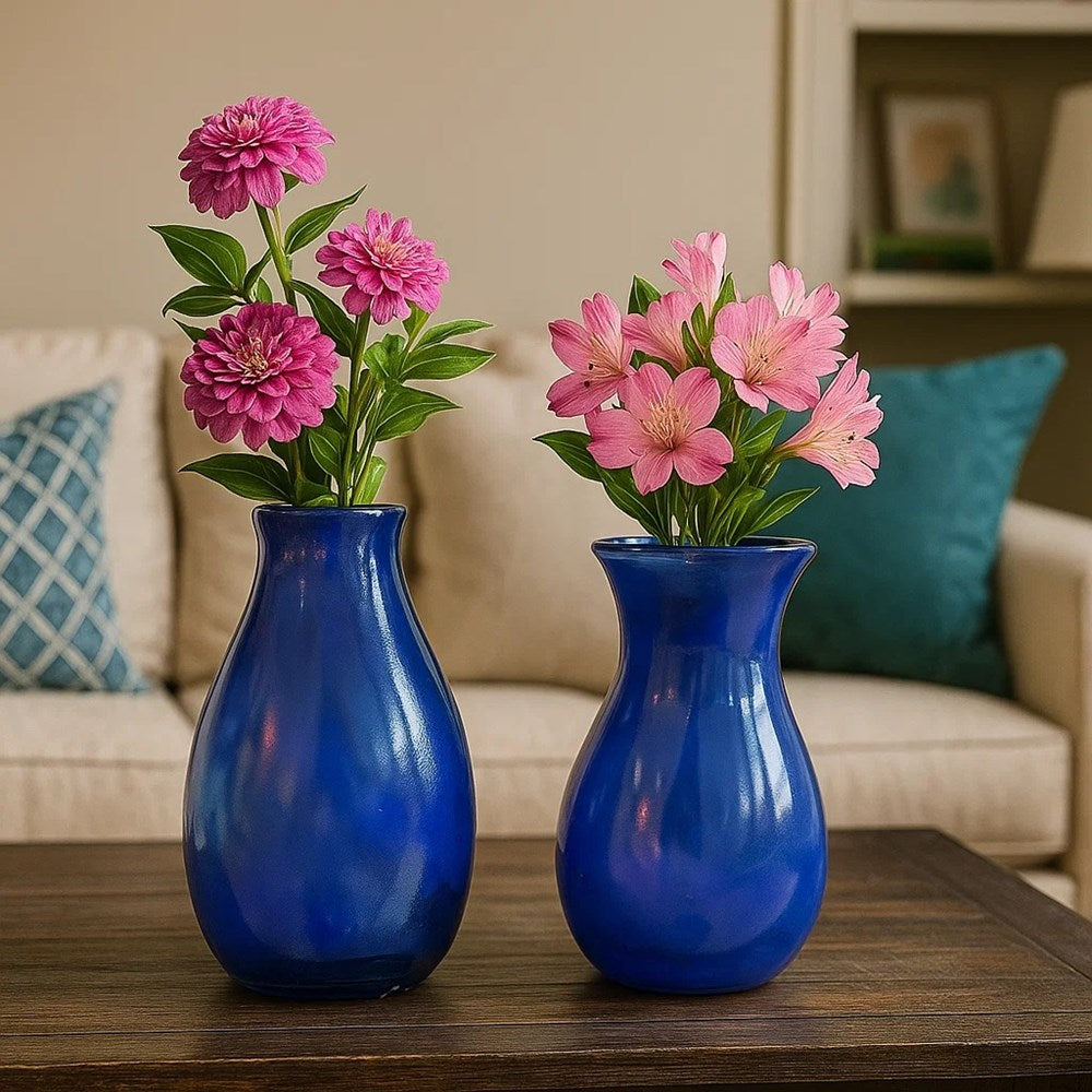 Hand-Painted Glass Vase - Short | Full House Lebanon