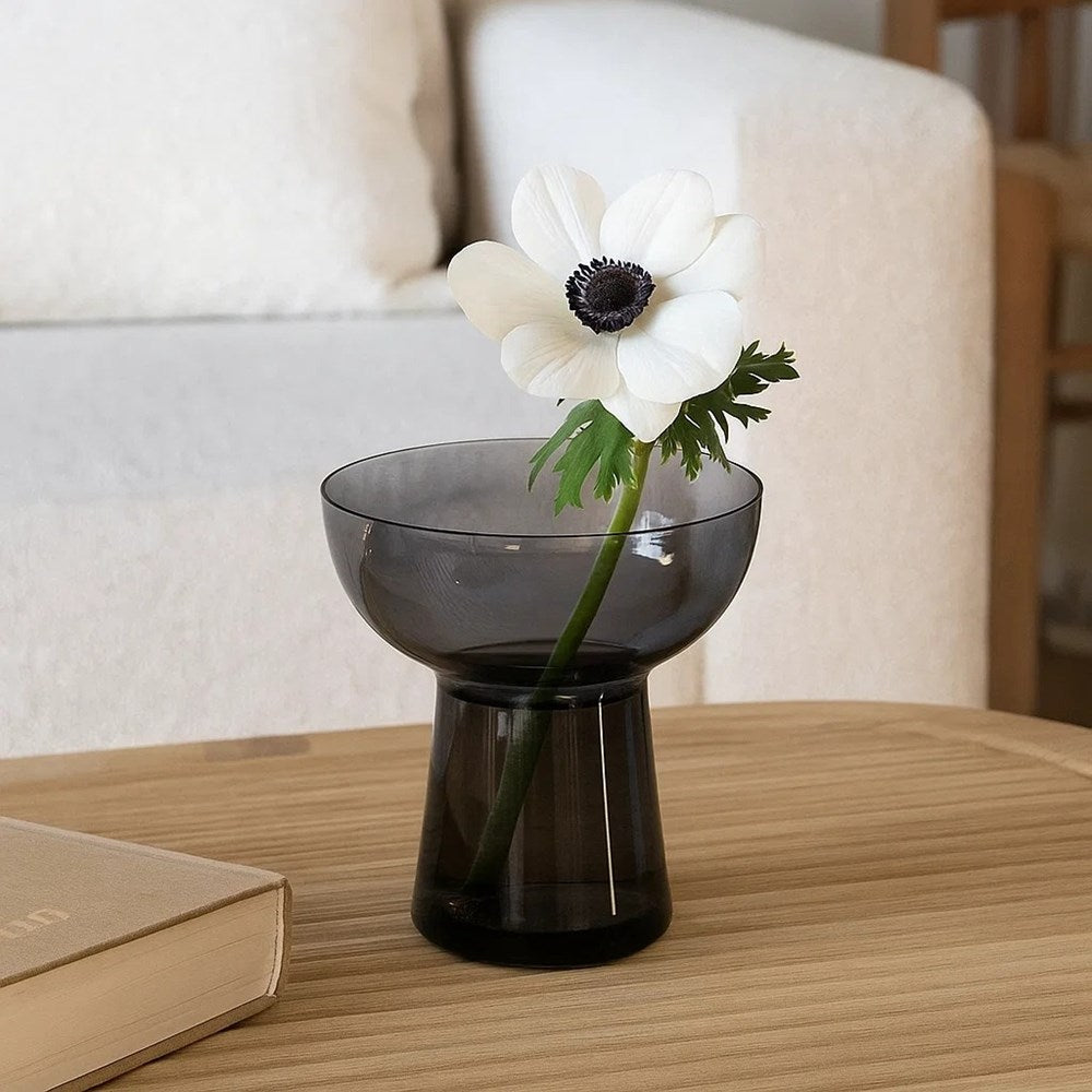 Footed Glass Vase - Short | Full House Lebanon